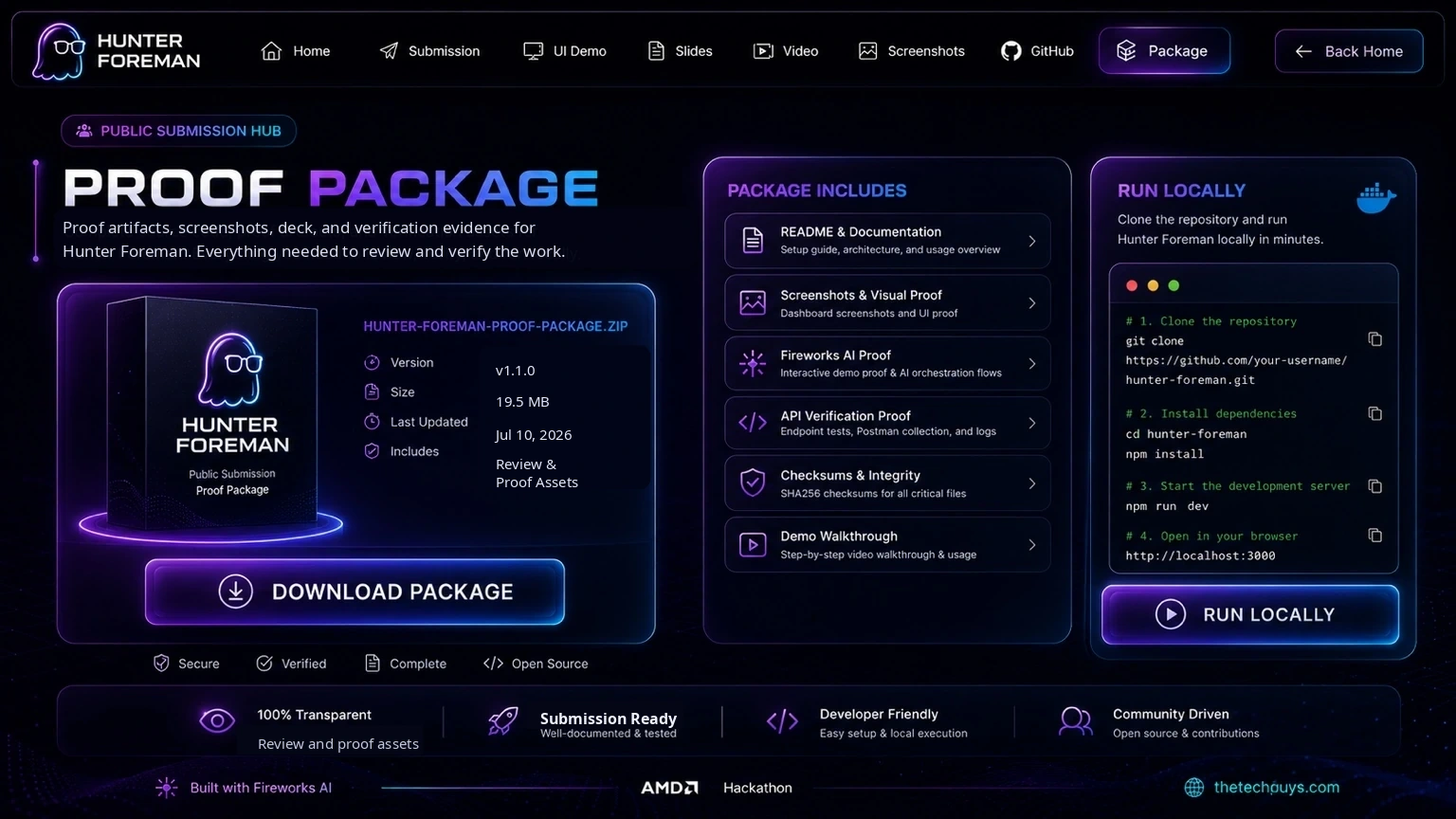 Hunter Foreman package page